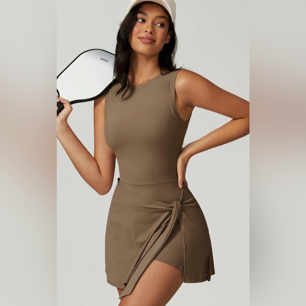 Women’s solid knot wrap sports tank romper